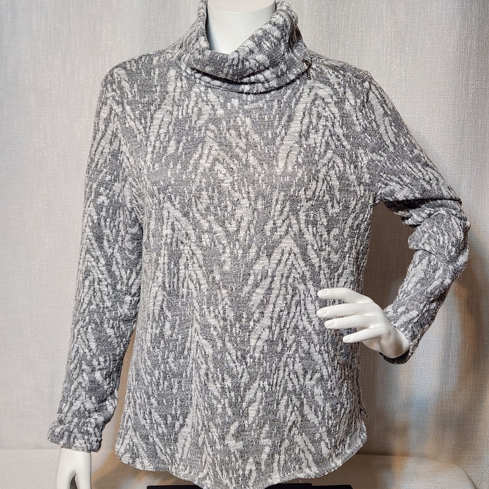 Sno Skins Cowl Top Skiing Winter Long Sleeve Zipper Accent XXL